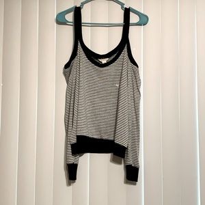 Aeropostale sz L black/white open shoulder long sleeve NWT
